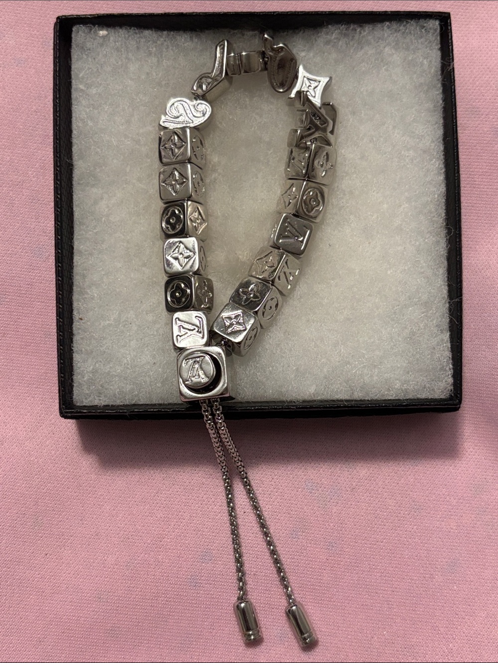 LV Silver-Tone Adjustable Bracelet